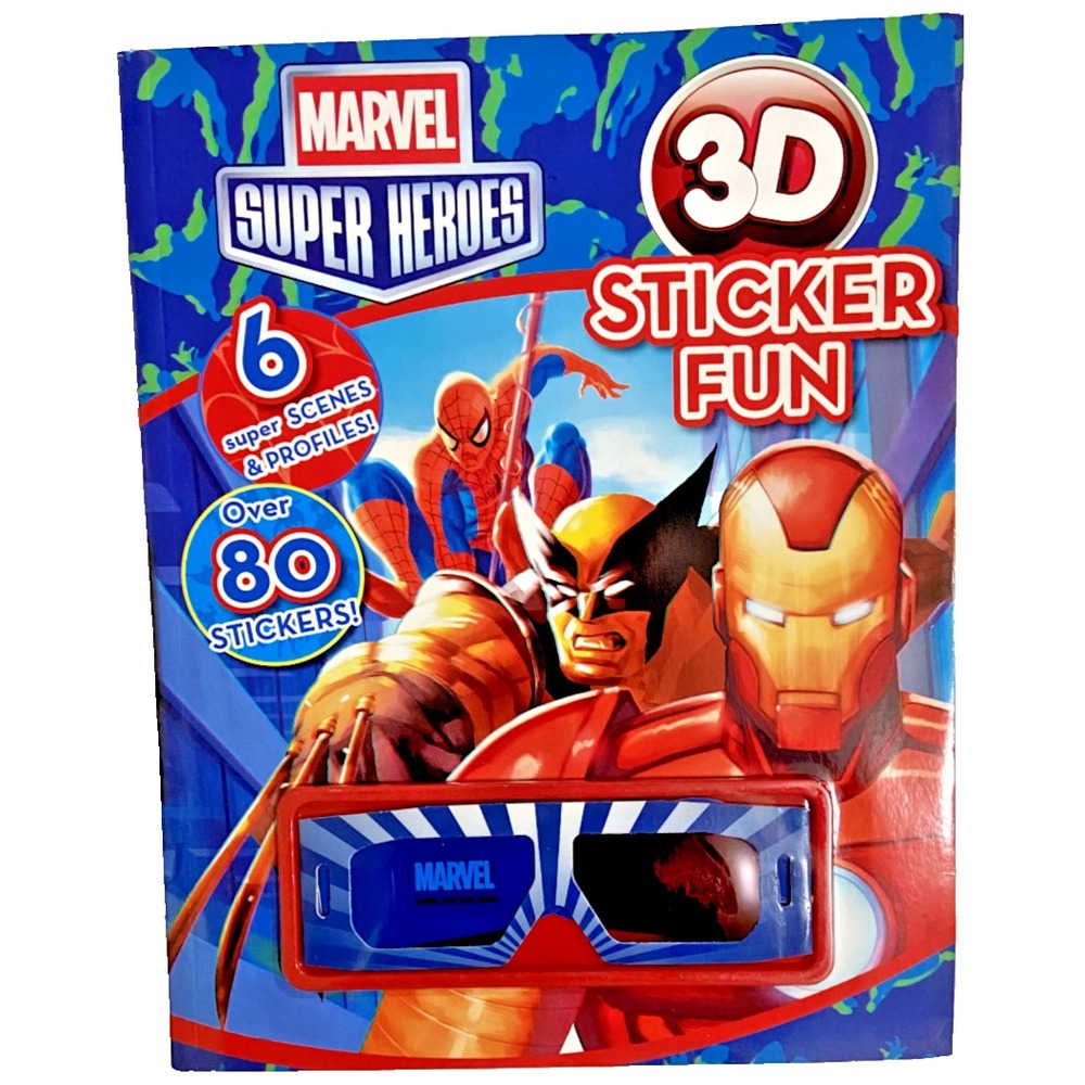 MARVEL SUPER HEROES 3D Sticker Fun - 6 Super‎ Scenes & Profiles Over 80 Stickers